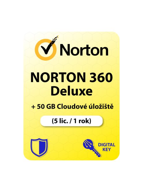 Norton 360 Deluxe + 50 GB Cloudové úložiště (5 lic. / 1 rok) (Předplatné)