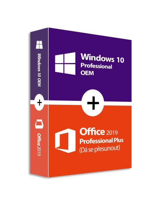 Windows 10 Pro (FPP Retail) + Office 2019 Professional Plus (Dá se přesunout)